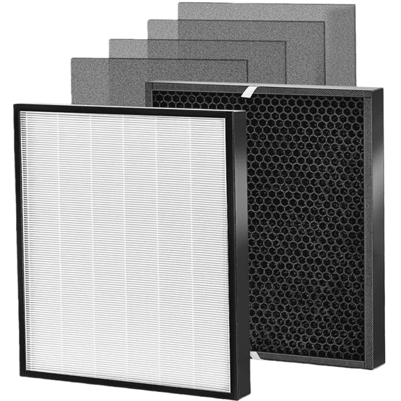 3000 Air Purifier Filter Replacement Compatible with Ad3000 Series, Includes 1x White Filters, 1x Carbon VOCs and 4x Extra Pre Filters Combo