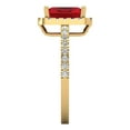 thumbnail image 3 of Clara Pucci 14K Yellow Gold Solid Gold Ruby Halo Anniversary Ring for Women - 1.86 cttw Emerald Cut, 3 of 8