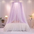 thumbnail image 4 of Double Layer Princess Round Dome Canopy Bed Curtain for Girls Adults,Children Dreamy Mosquito Net,Cute Bedroom Decoration Castle Play Tent Reading Nook Canopies(Dome-Purple/White), 4 of 14