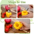 thumbnail image 4 of 2 Pcs Stainless Steel Pepper Seed Corer Remover, Multifunctional Fruit and Vegetable Core Remover, Red Pepper Core Removers for Red Bell Peppers, Fruit and Vegetable, 4 of 4