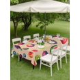 thumbnail image 4 of Outdoor Tablecloth with Umbrella Hole for Patio/Picnic/Party/Camping, Summer Fruits Waterproof Table Cloth Rectangle Table Cover Washable, Watermelon Berry Lemon Botanical Beige (52"x 70"), 4 of 8