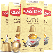 Roastesso Coffee Natural French Vanilla Flavored Nespresso Capsules Compatible OriginalLine Espresso Pods, Intensity 7 (40 Count)