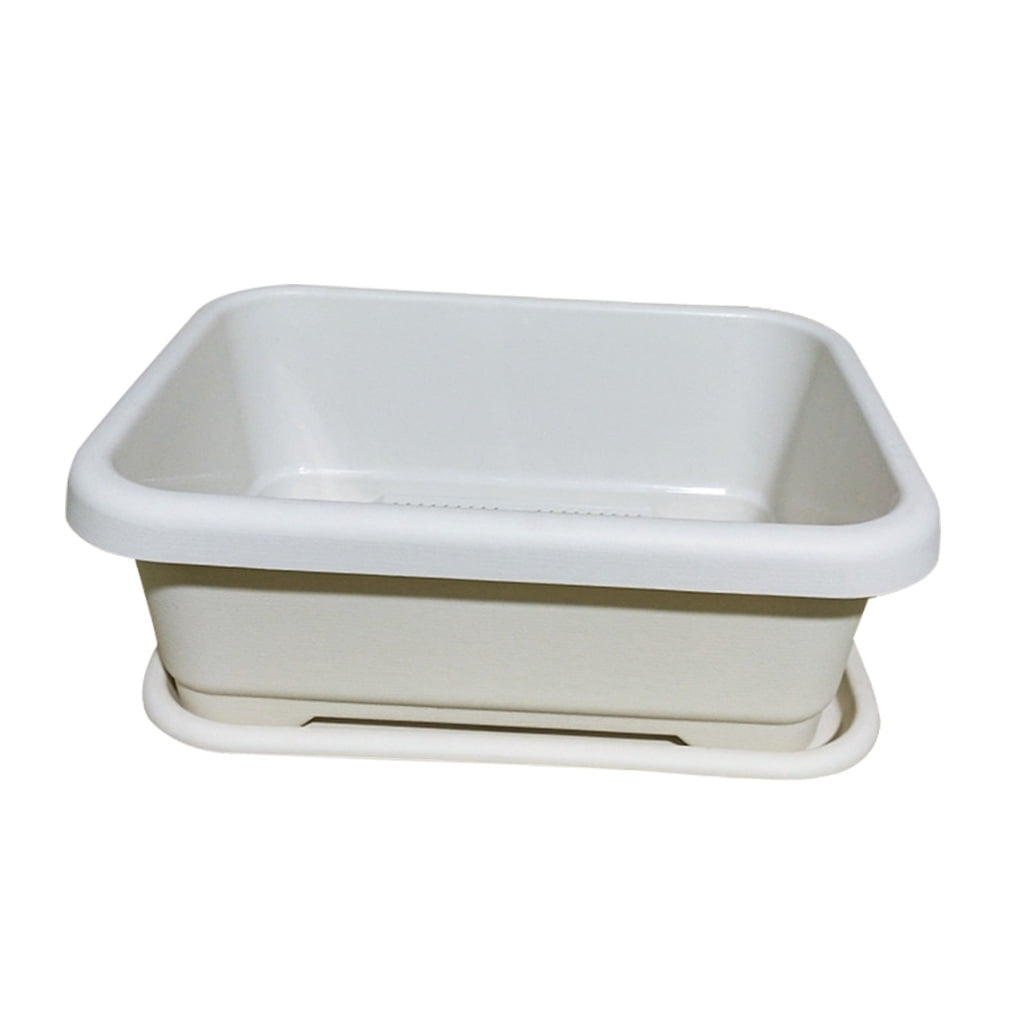 Toyvian White Plastic Cottage Planter 1-Pack - Modern Flower Pot for Indoor and Outdoor Plant Styling
