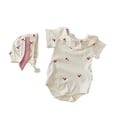 thumbnail image 2 of LYMAYTER ‌Newborn Baby Girls Infant Short Sleeve Romper Cute Cherry Pattern Long Sleeves Bodysuit Outfit‌, 2 of 7