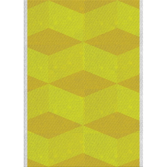 Ahgly Company Indoor Rectangle Patterned Yellow Novelty Area Rugs, 4' x 6'