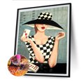 thumbnail image 3 of Cuadros Decorativos 5D DIY Taladro completo Forma redonda Mujer moderna Diamante de imitación Dibujo para el hogar JShteea Nuevos Originales, 3 of 9