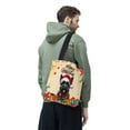 thumbnail image 3 of Merry Christmas Santa Scottish Terrier Scarf Twinkling Lights Xmas Holiday All Over Print 3D Canvas Tote Bag Scottie Dog Lover Gifts Reusable Handbag - 00022, 3 of 5