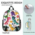 thumbnail image 5 of Cute Dinosaur Pattern Backpack Backpack for School,Cute School Bag,Schoolbag with Adjustable Shoulder Straps & Padded Back,13.8"x11.4"x6", 5 of 6