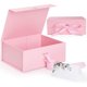 thumbnail image 1 of Plegable Magnética Caja de Regalo con Cinta, Caja de Regalo con Lazo de Satén para Boda, Embalaje, Regalo, Cumpleaños, Navidad, Fiesta (Rosa), 1 of 4
