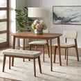thumbnail image 2 of Simple Living  4-Piece Nettie Solid Wood Dining Set Walnut/Teal, 2 of 5