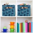 thumbnail image 6 of Yayeee 2 Pack Canvas Storage Basket with Handles for Shelves Fabric Bins Closet Organizer, Blue Forest Cat Pattern, 6 of 8