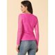 thumbnail image 4 of Top De Encaje Con Bordado De Flores Y Mangas Largas Transparentes Para Mujer Rosa Caliente M, 4 of 6