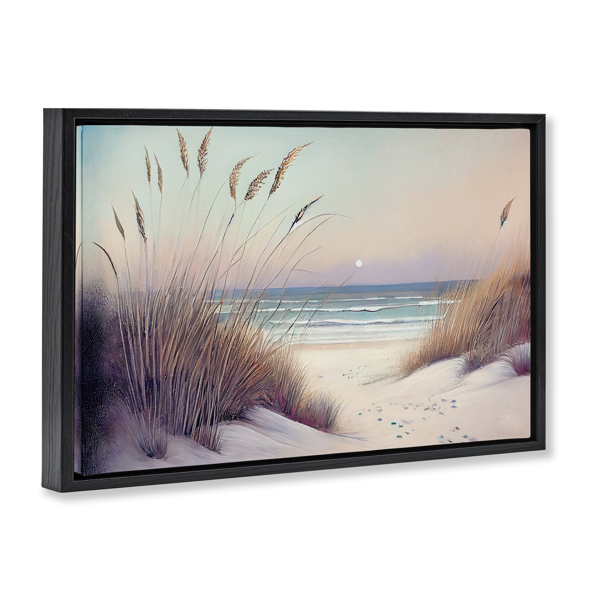 Euphoria Beach Dunes View Black Framed Floater Canvas Wall Art, design by Sasha