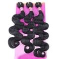 thumbnail image 1 of 3 paquetes de extensiones de tejido de cabello sintético ondulado corporal 16 18 20 pulgadas Trama de cabello negro de colores mezclados (1#), 1 of 5