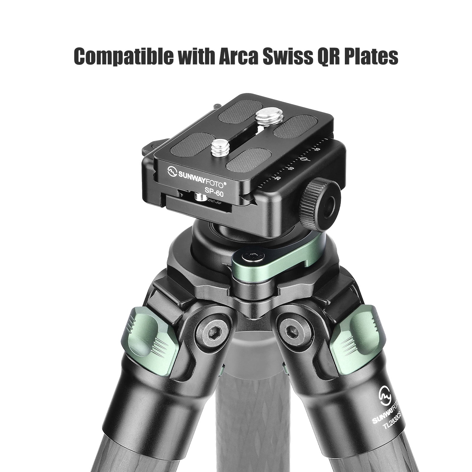 Sunwayfoto TL2830CS-D Carbon Fiber Tripod with Lever Locks for Hunting with Inverted Ball Head,3 sections, 44lb(20kg) Load