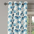 thumbnail image 3 of Ambesonne Abstract Grommet Curtain, Modern Oceanic Motif Print, 50"x60", Mustard Sea Blue and White, 3 of 5