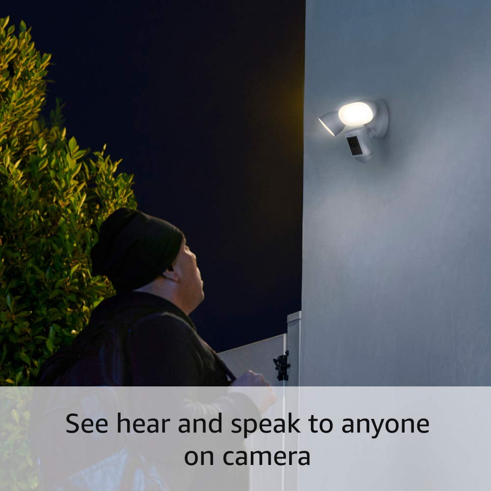 Floodlight Cam Wired Pro | 3D Motion Detection, Bird's Eye View, 2025 Release, HD Video, Motion-Activated Floodlights, White