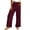 #01Wine, variant on Linen Pants Women Wide Leg Casual Summer Vacation Outfits Travel Beach Pants Elastic Waist Ankle Split with Pockets Gray L