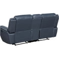 thumbnail image 5 of Blue Motion Reclining Loveseat with Console, Upholstered Faux Leather Recliner Sofa for Small Spaces, 5 of 10