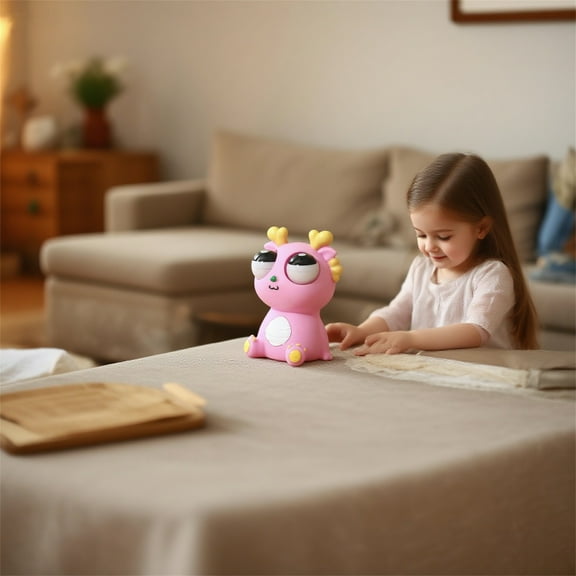 Rubbereye Pops Squeeze Stress Relief Toy, Adorable Cute Crouching Design with Big Eyes Looking Happy, for Party Birthday Christmas Gifts Decoration