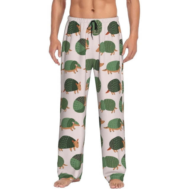 Fotbe Cute Armadillo Pantalones de Pijama para Hombre, Pantalones de Dormir, Pantalones de Casa con Cintura Ajustable y Bolsillos-Medium