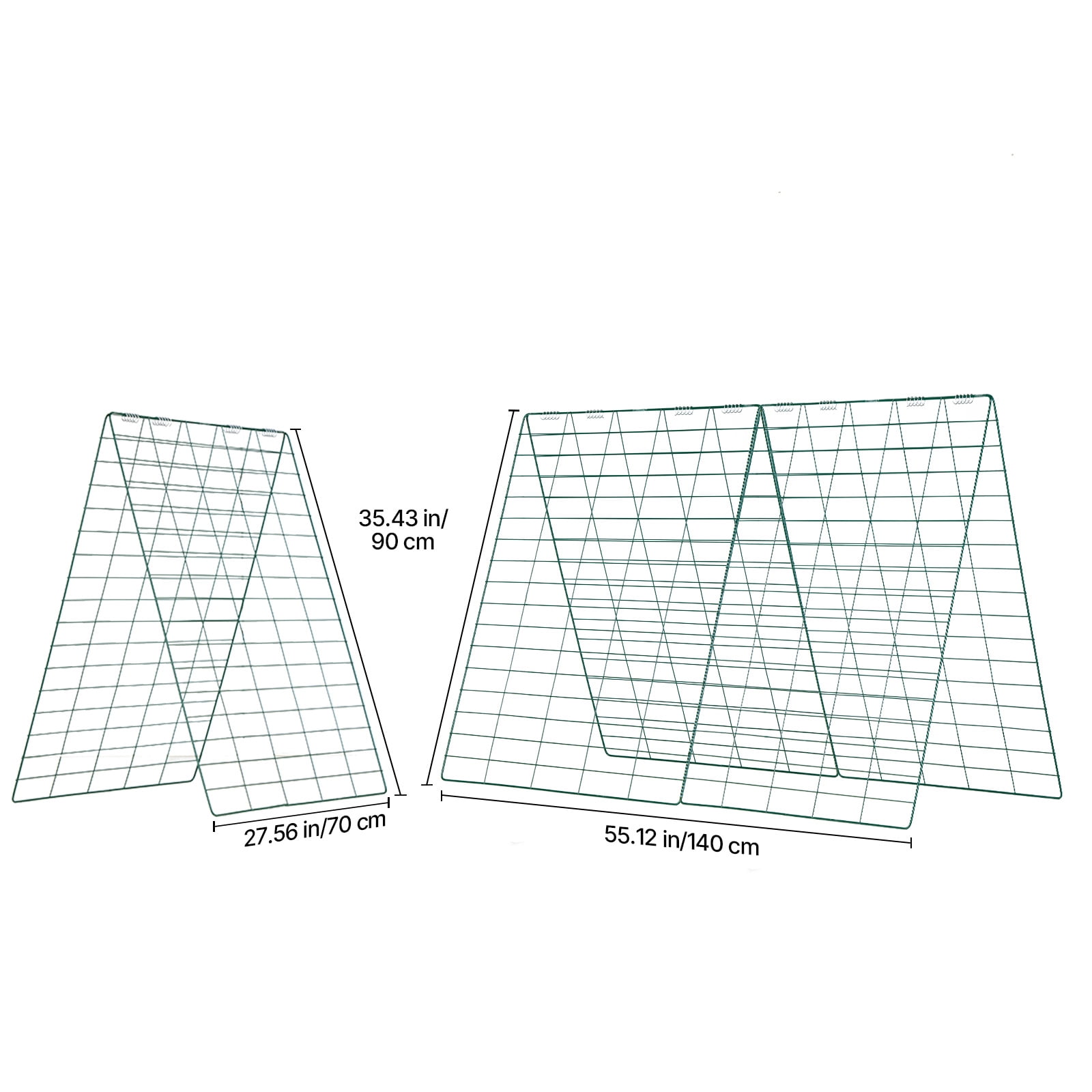 KFFKFF Cucumber Trellis 4 Pack, A-Frame Garden Supports for Raised Beds, Durable Metal Plant Supports for Vines, Climbing Vegetables, Peas, Beans, Zucchini, Tomatoes (35.43 x 27.56 in, Set of 4)
