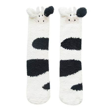 

HSMQHJWE White Boot Socks Womens Socks Active Fuzzy Comfy Warm Socks Thick Soft Home Winter Cartoon Gift Womens Slipper Socks Footie Slipper Socks With Straps