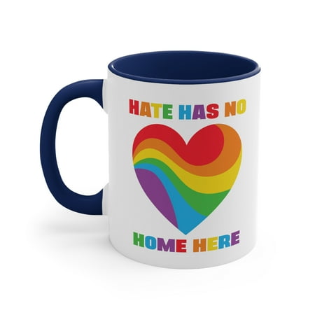 

Pride Month Coffee Mug Gift Hate has No Home Here Ceramic 11oz Cup