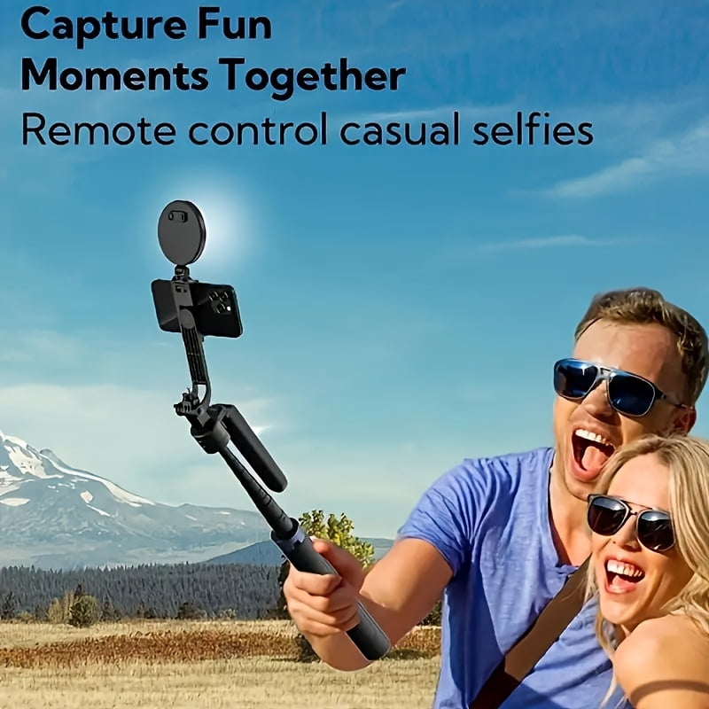 Auto Face Tracking Tripod 360° Rotation with Light, No App, 70.9" Motion Sensor Phone Tripod Stand, Face Body Phone Camera Mount Gesture Control for Vlog/Live Stream/Video Recording