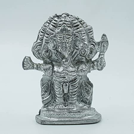 diollo Parad Panchmukhi Ganesh Idol Statue Energised Mercury 5 Faced/Mukhi Ganesha Figurine Ganpati Murti for Pooja, 130-140gm diollo Parad Panchmukhi Ganesh Idol Statue Energised Mercury 5 Faced/Mukhi Ganesha Figurine Ganpati Murti for Pooja, 130-140gm