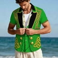 thumbnail image 6 of Yaoyar Men Hawaiian Shirt Unisex Summer Beach Casual Short Sleeve Button Down Shirts St. Patrick's Day Printed Clothing, 6 of 8