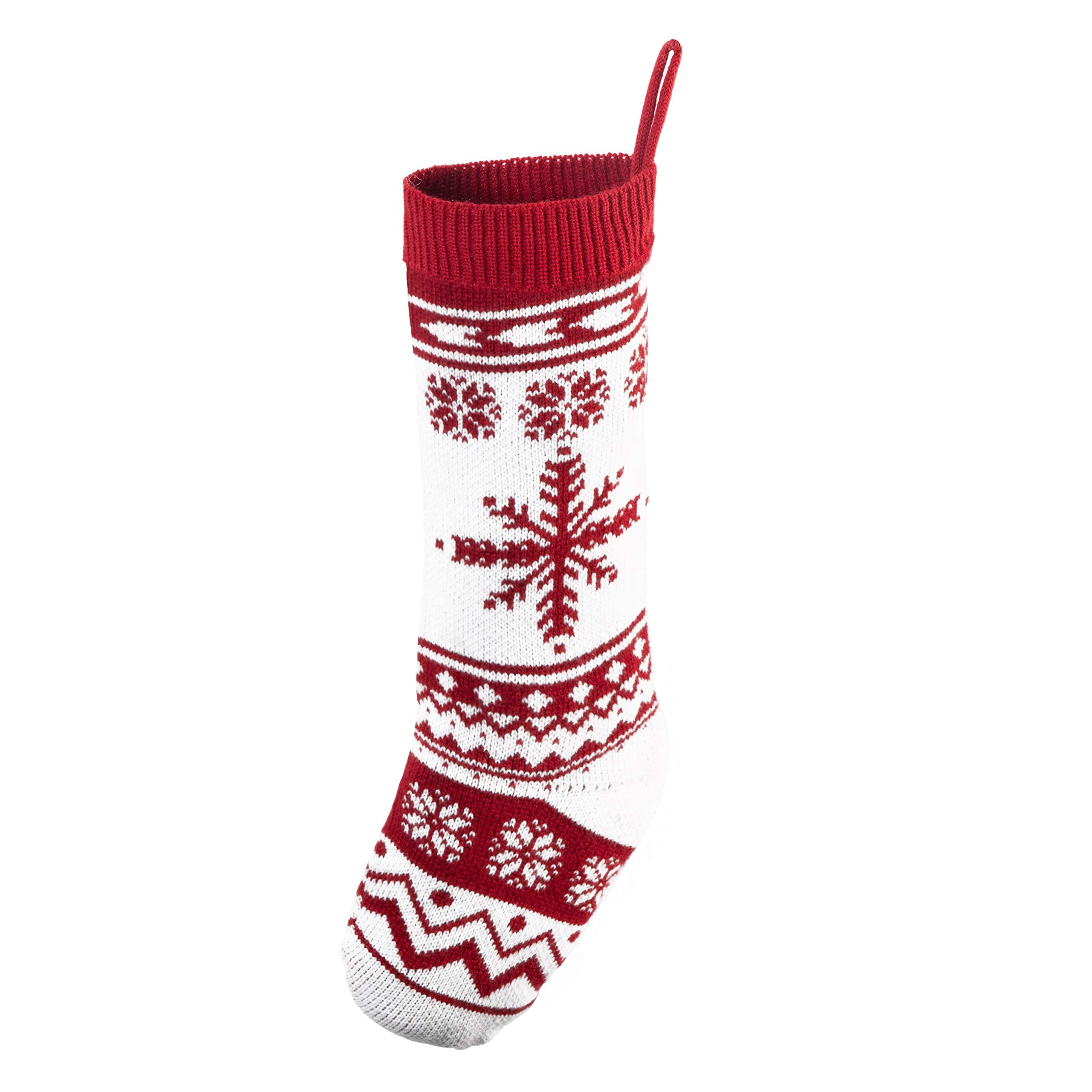JOYIN 6 Pack 18" Knit Christmas Stockings, Large Rustic Yarn Xmas Stockings for Family Holiday Decorations