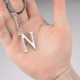 thumbnail image 4 of Keychain Initial Letter Key Chain Silver for Men Women Personalized Alphabet Monogram Keychain for Car Keys, N, 4 of 4