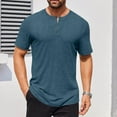 thumbnail image 2 of AHTJRT Mens Summer Casual Ribbed T Shirts Short Sleeve Round Neck Pullover Athletic Tops Tees Navy 3XL, 2 of 7