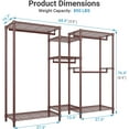 thumbnail image 5 of VIPEK Classic V6 Wire Garment Rack Heavy Duty Clothes Rack for Hanging Clothes, 5 Tiers Freestanding Closet Rack with 7 Shelves & 4 Hanging Rods, Bronze, 5 of 9