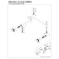 thumbnail image 3 of Kingston Brass KS4106RKX Webb Wall Mount Pot Filler Faucet with Knurled Handle, Polished Nickel, 3 of 4