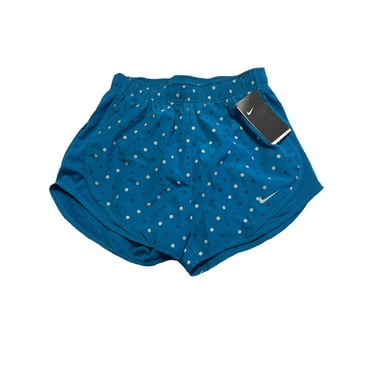 Nike Dri Fit Womens Polka Dots Lined Running Athletic Shorts Teal Size XS