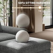 BedLuxury 106 Modular Sectional Sofa Bed with Pull Out Bed, Large Storage & USB Charging, Modern Sleeper Couch for Living Room, Corduroy Gray