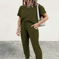 thumbnail image 3 of MesaSe Women’s Two Piece Outfit Short Sleeve Pullover With Drawstring Long Pants Tracksuit Jogger Set, 3 of 6