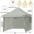 thumbnail image 6 of Patiojoy 10x10ft Pop up Tent, 4 Height Adjustment Folding Camping Tent with Awning Grey, 6 of 10