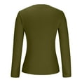 thumbnail image 6 of FAIWAD Women's Slim Round Neck Long Sleeve Basic Top Fall Winter Basic Solid Color Pullover Top, 6 of 6