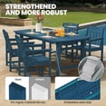 thumbnail image 2 of MUCHENGHY 5-Piece HDPE All-Weather Patio Dining Set w/ 4 Chairs and Umbrella Hole, Navy, 2 of 7