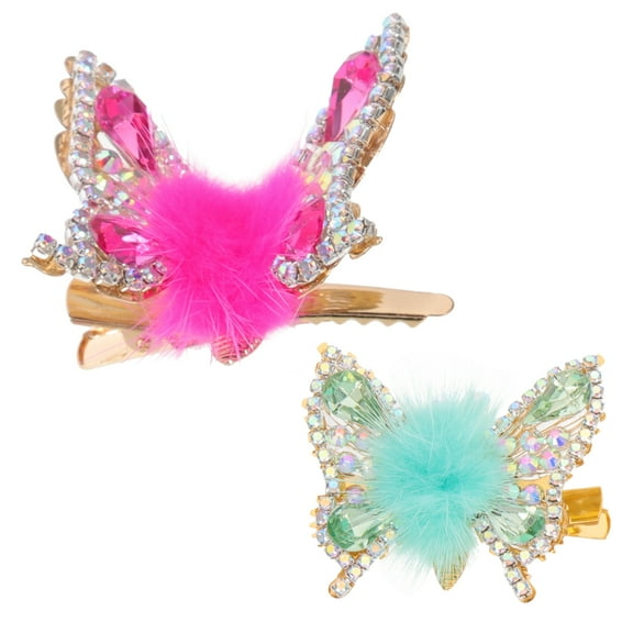 WHAMVOX 2pcs Flying Butterfly Metal Hair Clips Decorative Barrettes