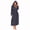 Dark Grey, variant on Womens Recycled Fleece Hooded Robe, Soft Full Length Thick Plush Bathrobe House Coat,(Rose,L-XL)