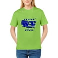thumbnail image 2 of The Season Essentials All States Collection “United We Stand” 100% Cotton Unisex T-shirt Graphic Tee, Light Green/Navy, Small, 2 of 5
