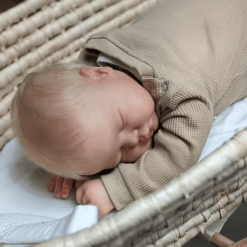 Lifelike Reborn Baby Dolls, Hand-Rooted Blonde Hair, 20-Inch 3D Painted Sleeping Newborn Doll, Ideal Christmas & Birthday Gift for Kids