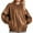 Light Brown, variant on Women Leather Jacket Oversized Faux Casual Zip Up Motorcycle Jackect
