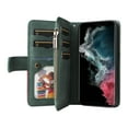 thumbnail image 3 of Allytech Wallet Case for Samsung Galaxy S24 with Zipper Pocket & 9 Card Slots & Wrist Strap, Fashion PU Leather Kickstand Magnetic Closure Shockproof Non-Slip Case for Women Men - Green, 3 of 9