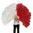 thumbnail image 4 of Large 13 Bone Fuffly Ostrich Feathers Fans 100CM 130CM Handheld Plumes Fan For Wedding Party Stage Performance, 4 of 5