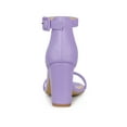 thumbnail image 2 of BLISSFUL STEP Women Solid Color Buckle Block Heel Ankle Strap Sandals, 2 of 7